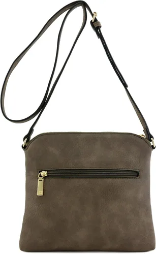 Vista 5 de Bandolera o bolsa mediana con patrón triangular, de estilo cruzado, acolchada y con borla