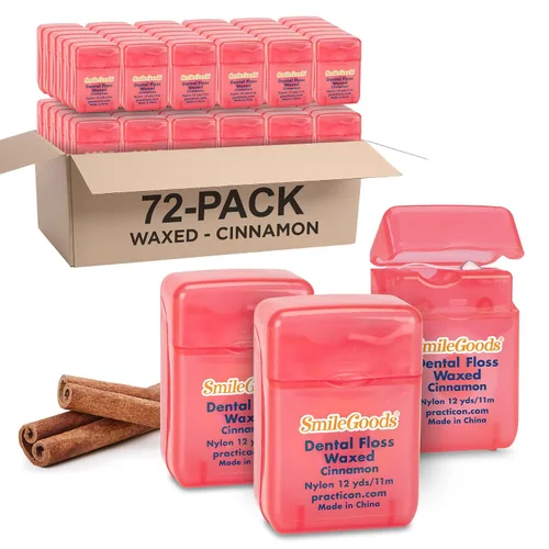 Vista 7 de SmileGoods Hilo dental encerado, 12 yardas, paquete a granel de 72, sabor a chicle