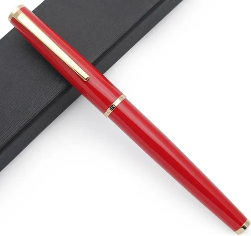 Vista 13 de JINHAO - Pluma estilográfica de metal serie 95 (negro con clip dorado, punta F de 0.020 in)