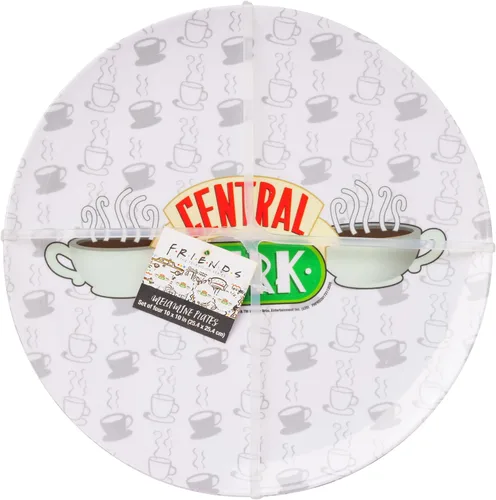Vista 3 de Silver Buffalo Friends Central Perk Logo - Juego de 4 platos de melamina, 10 pulgadas