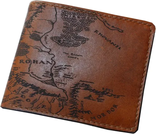 Vista 17 de Billetera vintage hecha a mano para hombre – Cuero auténtico plegable con grabado de mapa, regalo personalizable, Castaño, medio, Billetera plegable