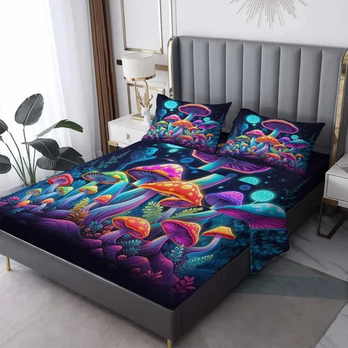 Vista 24 de Juego de sábanas tamaño individual: sábanas y fundas de almohada, sábanas y fundas de almohada, microfibra suave y bolsillo profundo y patrón sin