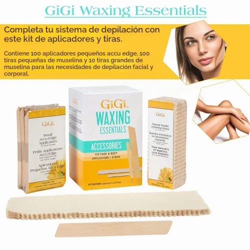 Vista 3 de GIGI - Esenciales de Cera, Aplicadores y Tiras de Muselina para Rostro y Cuerpo