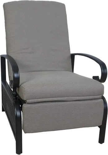 Vista 8 de Kozyard Sillón reclinable ajustable para exteriores, tumbona acolchada para patio con marco de metal extensible para tomar el sol, leer y relajarse