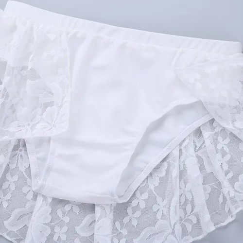 Vista 4 de JEATHA Kids Girls Ballet Dance Disfraces de encaje floral sin mangas Crop Top con falda Bottoms Leotardo Dancewear