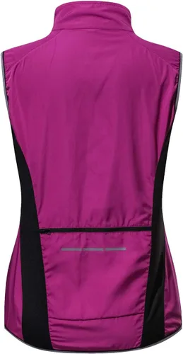 Vista 2 de Chaleco de ciclismo reflectante para mujer para seguridad y viento