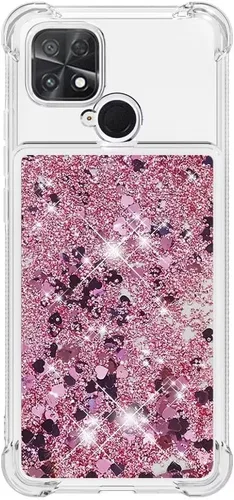 Vista 53 de Funda de silicona transparente con purpurina para Xiaomi Redmi A1 Bling Liquid Clear Star Heart Silicone Bumper a prueba de golpes, funda Azul