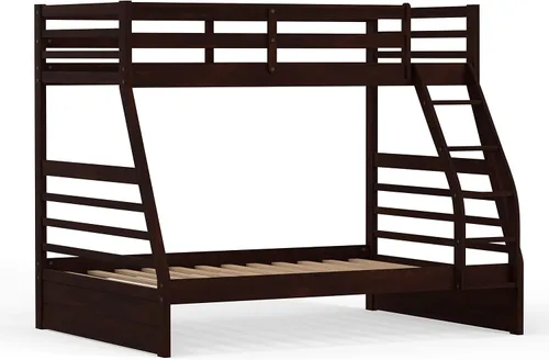 Vista 4 de Glenwillow Home Litera Plana de madera maciza individual sobre cama matrimonial, color espresso