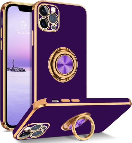 Vista 7 de BENTOBEN Funda para iPhone 12 Pro Max, iPhone 12 Pro Max con soporte de anillo de rotación atril flexible de TPU a prueba de golpes, protección