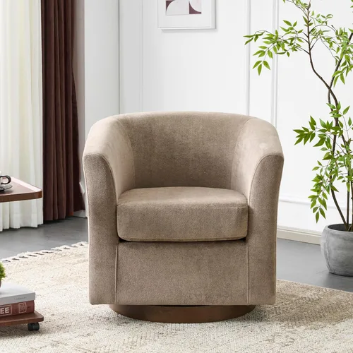 Vista 16 de Christopher Knight Home Coles Silla giratoria de terciopelo de 360°, silla giratoria de barril para sala de estar con marco de hierro, silla de club