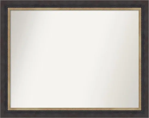 Vista 144 de Amanti Art Espejo personalizado, espejo de baño negro Astor, espejo de pared o espejo de tocador de baño sobre el fregadero (25 x 25 pulgadas)