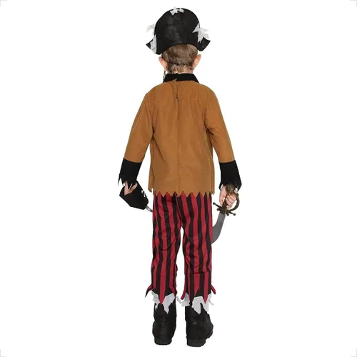 Vista 5 de Jason Party Disfraz de pirata para niños, disfraz de pirata de lujo para Halloween