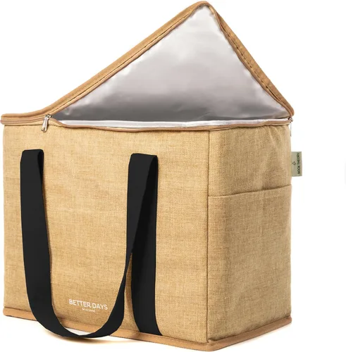 Vista 23 de Nook Theory Bolsa de comestibles reutilizable con aislamiento, a prueba de fugas, bolsa enfriadora grande