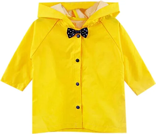 Vista 2 de Chaqueta larga con capucha para niños de 2 a 10 años, con lazo, ligera, con capucha