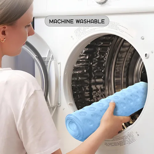Vista 8 de LUX Décor - Tapete antideslizante para bañera, extra grande, 40 x 16 pulgadas, tapete de ducha de seguridad antideslizante con ventosas y agujeros