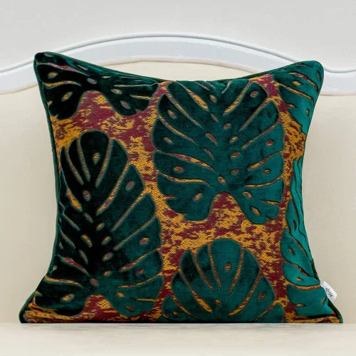 Vista 15 de Funda para almohada o cojín Alerfa de 18 x 18 pulgadas con estampado floral, terciopelo, moderna, apoyo lumbar, decorativa, para sofá, para Beige