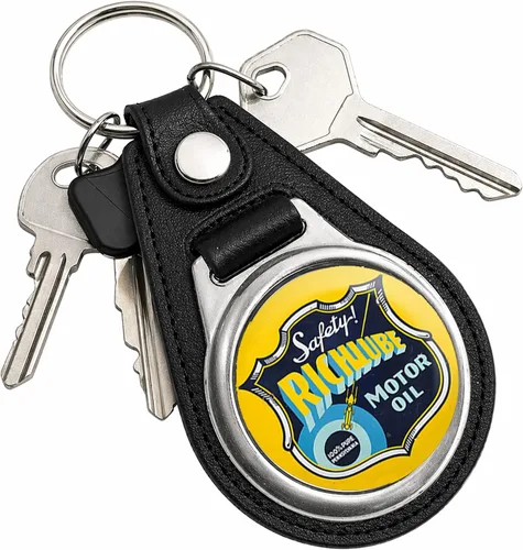 Vista 80 de Brotherhood Round Key Chain for Vintage Motor Oil, Petroleum, and