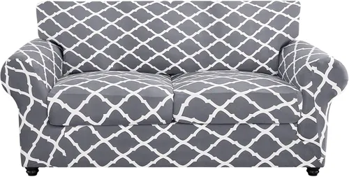 Vista 55 de SearchI Funda elástica para sofá, funda para sillón de 2 piezas con funda de cojín separada para silla, protector de muebles lavable para sala