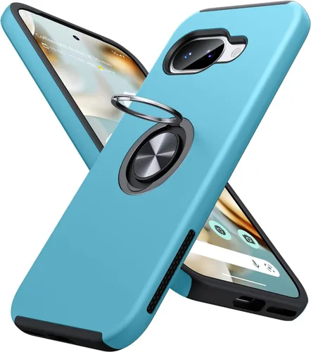Vista 60 de JAME Funda delgada para Google Pixel 7 Pro, soporte de anillo a prueba de Azul
