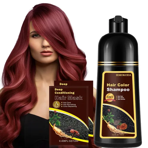 Vista 16 de Champú de tinte para cabello negro para cabello gris, champú instantáneo de color de cabello, champú de larga duración, champú para cabello negro