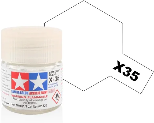 Vista 2 de TAMIYA Acrílico Mini X-35 Semi Brillo Claro 0.3 fl oz Botella TAM81535 Plásticos Pintura Acrílico