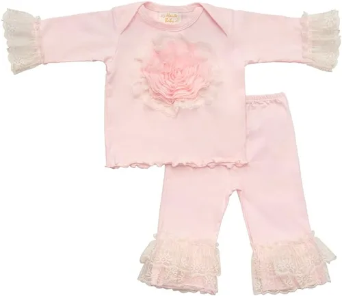 Vista 3 de Haute Baby Set de regalo de leggings de cuna rosa