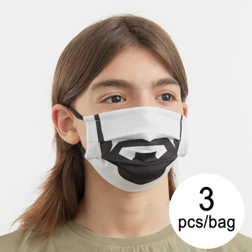 Vista 2 de Mascarilla Higiénica de Tela Reutilizable Beard Luanvi Talla M Pack de 3 uds