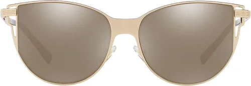 Vista 3 de Versace Gafas de sol para mujer marco dorado pálido lentes de espejo marrón claro 2205in