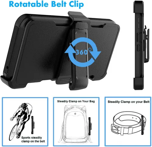 Vista 5 de Njjex Funda resistente para Moto G 5G 2023, para Motorola G 5G 2023 con funda de clip para cinturón, protector de pantalla integrado resistente a