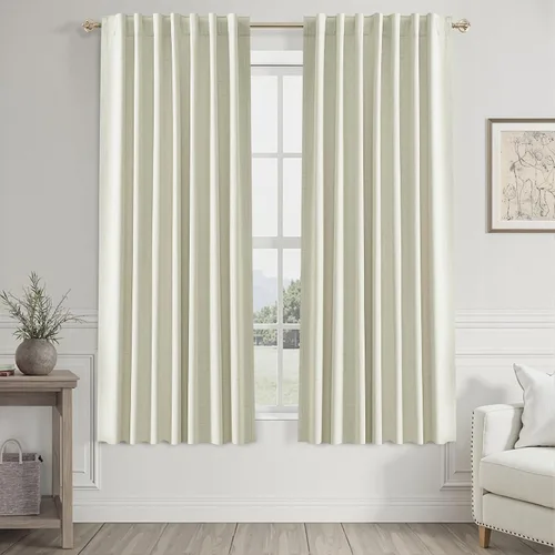 Vista 58 de UHITECH Cortinas opacas de 35 pulgadas de largo para sala de estar, 2 paneles, cortina opaca corta para cocina para ventanas pequeñas, cortinas