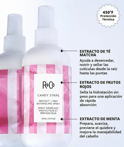 Vista 2 de R+Co CANDY STRIPE Protect + Prep Detangling Spray
