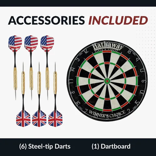 Vista 6 de HathawayWinner's Choice 18-in Bristle Dartboard
