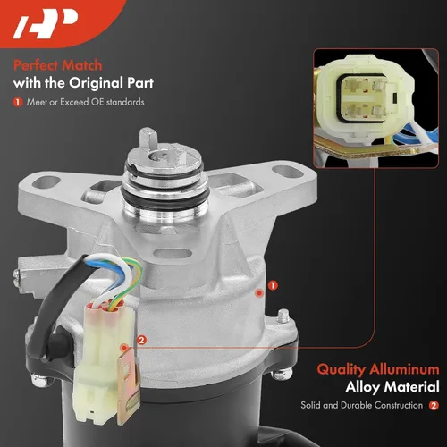 Vista 7 de Distribuidor de encendido A-Premium con tapa y rotor compatible con Honda