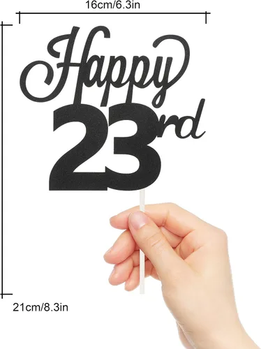 Vista 4 de LINGTEER - Decoración para pastel con texto "Happy Birthday 100", color negro
