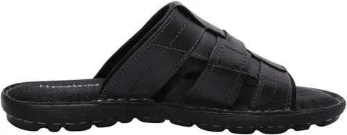 Vista 6 de Harssidanzar Sandalias de cuero para hombre, espuma viscoelástica, ligeras, de verano, sandalias para hombre, sandalias de playa para exteriores