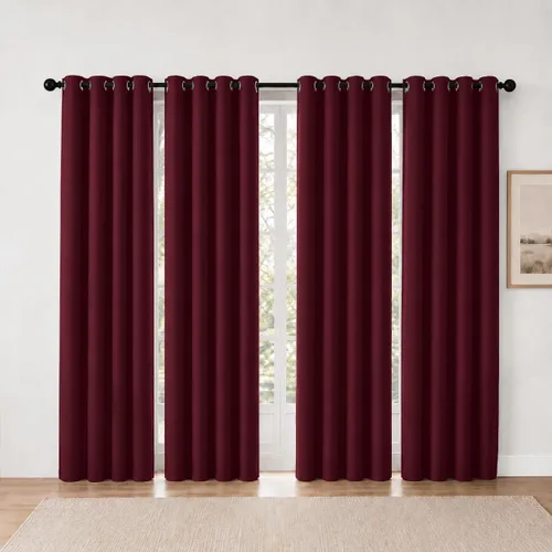 Vista 23 de Cortinas de oscurecimiento de habitación de 84 pulgadas de largo para dormitorio, sala de estar, cortinas térmicas aislantes con ojales
