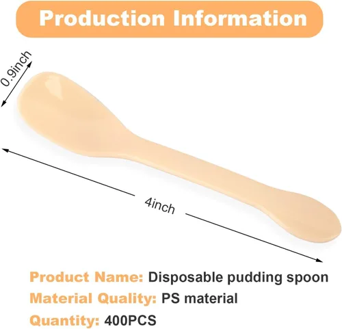 Vista 2 de 400 cucharas de postre desechables para degustación, mini cucharas de plástico para muestras de helado para tazas de postre en miniatura, muestreo
