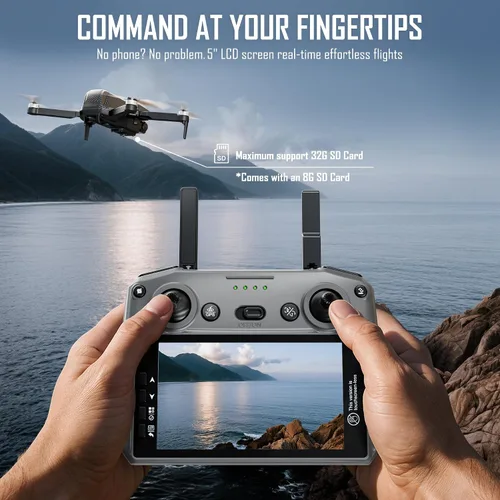 Vista 6 de Drone GPS con cámara 4K para adultos, FPV RC Quadcopter, tiempo de vuelo de 90 minutos, retorno automático, seguimiento GPS, vuelo circular
