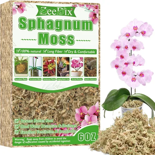 Vista 9 de ZeeDix 1.5 kg de musgo premium de turba sphagnum a granel, fibra larga seca para orquídeas, musgo de turba sphagnum para plantas