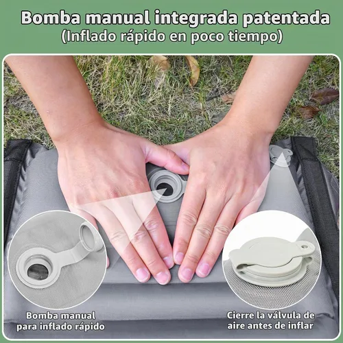 Vista 4 de EULANT Asientos plegables inflables ligeros para silla de camping con soporte trasero y correas ajustables, sillas plegables para camping