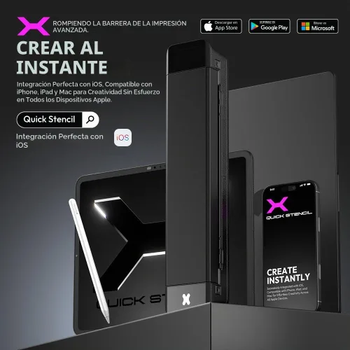 Vista 2 de OZER Impresora térmica inalámbrica de plantillas de tatuaje portátil