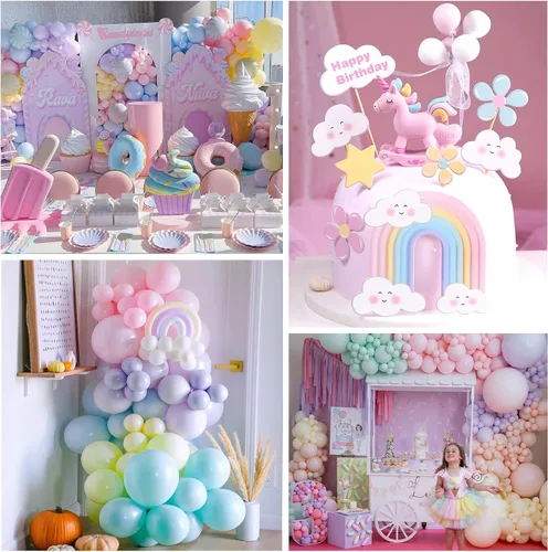 Vista 2 de Decoraciones de primer cumpleaños para niña, 219 margaritas para primer cumpleaños, kit de arco de globos pastel, pancarta de feliz cumpleaños