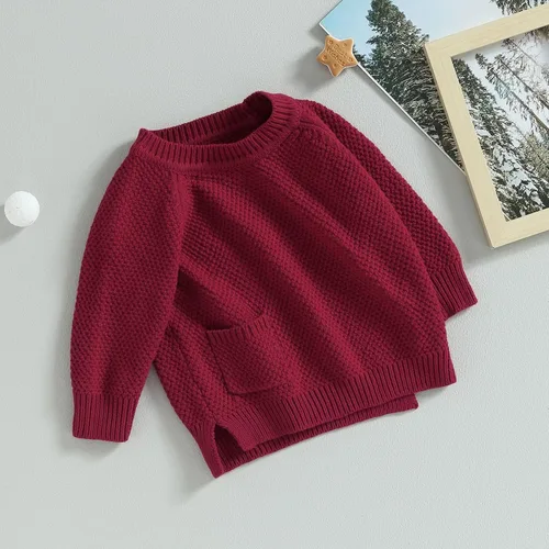 Vista 2 de Covvoliy Suéteres de punto grueso para bebé, niña, niño, sudadera para bebé, linda ropa de otoño e invierno