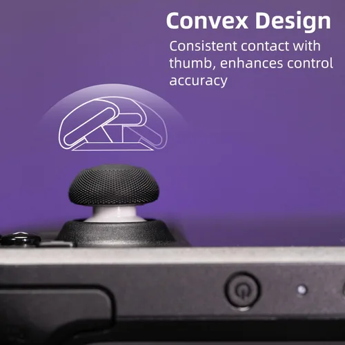 Vista 5 de Skull & Co. Convex Thumb Grips Set Skin, CQC Joystick Cap Analog Stick Cap for Steam DeckOLED and ROG Ally - Black, 2 Pairs (4pcs)