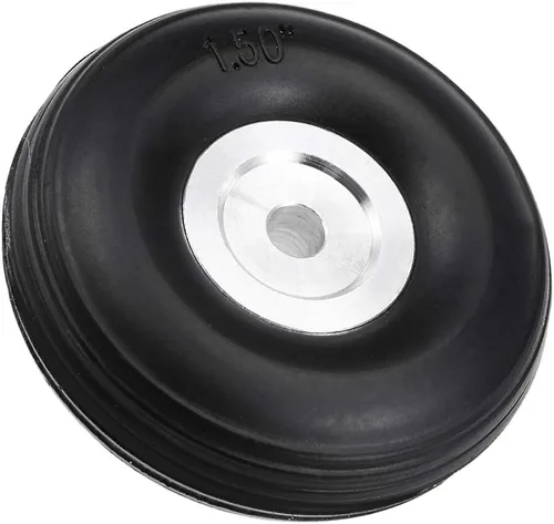 Vista 3 de uxcell Juegos de neumáticos y ruedas para avión de coche RC, neumático de esponja de PU con cubo de aleación de aluminio, 1.5 pulgadas