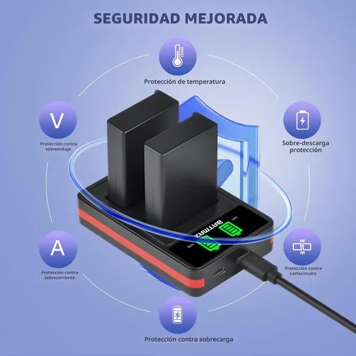 Vista 6 de Batmax Batería EN-EL9 (paquete de 2) y cargador dual USB compacto para cámaras Nikon EN-EL9, EN-EL9a y Nikon D40 D40x D60 D3000 D5000