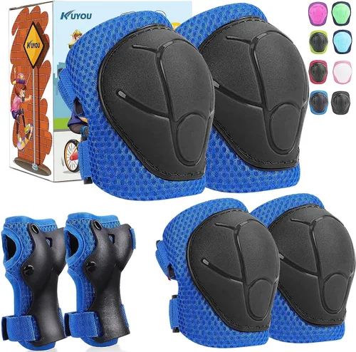 Vista 11 de KUYOU Rodilleras para Niños Coderas Protectores Equipo de Protección Conjunto Equipo de Seguridad para Patines de Ruedas Ciclismo Bicicleta BMX