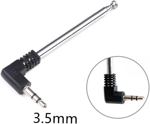 Vista 2 de Mini antena de radio FM de 0.138 in, antena FM telescópica masculina, paquete de 3, compatible con radio portátil, receptor estéreo para interiores