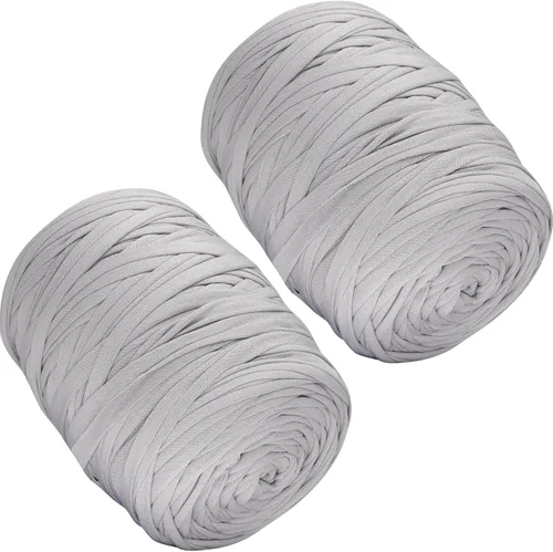 Vista 34 de 400g de hilo de tela elástica para tejer con ganchillo para DIY, 119 metros de hilo de espagueti grueso para tejer para proyectos de bolso, cesta