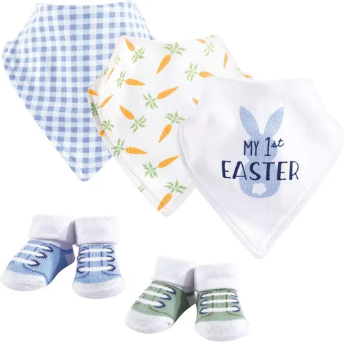 Vista 36 de Hudson Baby Conjunto de babero y calcetines unisex de algodón para bebé